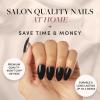 imageGlamnetic Press On Nails  Cloud 9  Jelly UV Finish Medium Pointed Almond Shape Reusable Pink Nail Kit in 15 Sizes SemiTransparent  30 Nail Kit with GlueBoba