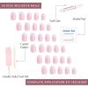 imageGlamnetic Press On Nails  Cloud 9  Jelly UV Finish Medium Pointed Almond Shape Reusable Pink Nail Kit in 15 Sizes SemiTransparent  30 Nail Kit with GlueCreamer