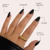 imageGlamnetic Press On Nails  Cloud 9  Jelly UV Finish Medium Pointed Almond Shape Reusable Pink Nail Kit in 15 Sizes SemiTransparent  30 Nail Kit with GlueBoba