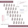 imageGlamnetic Press On Nails  Lilac Gray  Opaque Pale Light Lilac Gray Short Squoval False Nails Reusable Stick On Fake Nails with Glue  Salon Quality  15 Sizes  30 Nail KitOslo