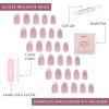 imageGlamnetic Press On Nails  Lilac Gray  Opaque Pale Light Lilac Gray Short Squoval False Nails Reusable Stick On Fake Nails with Glue  Salon Quality  15 Sizes  30 Nail Kit7Fairy Dust