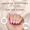 imageGlamnetic Press On Nails  Lilac Gray  Opaque Pale Light Lilac Gray Short Squoval False Nails Reusable Stick On Fake Nails with Glue  Salon Quality  15 Sizes  30 Nail KitThink Pink