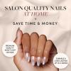 imageGlamnetic Press On Nails  Lilac Gray  Opaque Pale Light Lilac Gray Short Squoval False Nails Reusable Stick On Fake Nails with Glue  Salon Quality  15 Sizes  30 Nail KitPolar Night