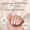 imageGlamnetic Press On Nails  Lilac Gray  Opaque Pale Light Lilac Gray Short Squoval False Nails Reusable Stick On Fake Nails with Glue  Salon Quality  15 Sizes  30 Nail KitBallet Pink