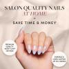 imageGlamnetic Press On Nails  Lilac Gray  Opaque Pale Light Lilac Gray Short Squoval False Nails Reusable Stick On Fake Nails with Glue  Salon Quality  15 Sizes  30 Nail KitBlueberry Icing