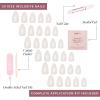 imageGlamnetic Press On Nails  Lilac Gray  Opaque Pale Light Lilac Gray Short Squoval False Nails Reusable Stick On Fake Nails with Glue  Salon Quality  15 Sizes  30 Nail Kit3Hailey