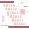 imageGlamnetic Press On Nails  Lilac Gray  Opaque Pale Light Lilac Gray Short Squoval False Nails Reusable Stick On Fake Nails with Glue  Salon Quality  15 Sizes  30 Nail KitLos Angeles