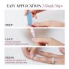 imageGlamnetic Press On Nails  Lilac Gray  Opaque Pale Light Lilac Gray Short Squoval False Nails Reusable Stick On Fake Nails with Glue  Salon Quality  15 Sizes  30 Nail KitLos Angeles