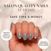 imageGlamnetic Press On Nails  Lilac Gray  Opaque Pale Light Lilac Gray Short Squoval False Nails Reusable Stick On Fake Nails with Glue  Salon Quality  15 Sizes  30 Nail KitUnicorn Tears