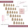 imageGlamnetic Press On Nails  Lilac Gray  Opaque Pale Light Lilac Gray Short Squoval False Nails Reusable Stick On Fake Nails with Glue  Salon Quality  15 Sizes  30 Nail KitHoney Bun
