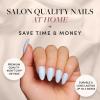 imageGlamnetic Press On Nails  Lilac Gray  Opaque Pale Light Lilac Gray Short Squoval False Nails Reusable Stick On Fake Nails with Glue  Salon Quality  15 Sizes  30 Nail KitBlueberry Milk