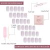 imageGlamnetic Press On Nails  Lilac Gray  Opaque Pale Light Lilac Gray Short Squoval False Nails Reusable Stick On Fake Nails with Glue  Salon Quality  15 Sizes  30 Nail KitLilac Gray