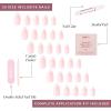 imageGlamnetic Press On Nails  Lilac Gray  Opaque Pale Light Lilac Gray Short Squoval False Nails Reusable Stick On Fake Nails with Glue  Salon Quality  15 Sizes  30 Nail Kit1Ma Damn