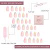 imageGlamnetic Press On Nails  Lilac Gray  Opaque Pale Light Lilac Gray Short Squoval False Nails Reusable Stick On Fake Nails with Glue  Salon Quality  15 Sizes  30 Nail KitConfetti