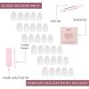 imageGlamnetic Press On Nails  Lilac Gray  Opaque Pale Light Lilac Gray Short Squoval False Nails Reusable Stick On Fake Nails with Glue  Salon Quality  15 Sizes  30 Nail KitWhite Swan