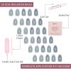 imageGlamnetic Press On Nails  Lilac Gray  Opaque Pale Light Lilac Gray Short Squoval False Nails Reusable Stick On Fake Nails with Glue  Salon Quality  15 Sizes  30 Nail KitUnicorn Tears