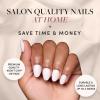 imageGlamnetic Press On Nails  Lilac Gray  Opaque Pale Light Lilac Gray Short Squoval False Nails Reusable Stick On Fake Nails with Glue  Salon Quality  15 Sizes  30 Nail KitWhite Swan