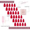 imageGlamnetic Press On Nails  Lilac Gray  Opaque Pale Light Lilac Gray Short Squoval False Nails Reusable Stick On Fake Nails with Glue  Salon Quality  15 Sizes  30 Nail Kit5Fiery Red