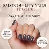 imageGlamnetic Press On Nails  Lilac Gray  Opaque Pale Light Lilac Gray Short Squoval False Nails Reusable Stick On Fake Nails with Glue  Salon Quality  15 Sizes  30 Nail KitCosmic