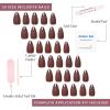 imageGlamnetic Press On Nails  Lilac Gray  Opaque Pale Light Lilac Gray Short Squoval False Nails Reusable Stick On Fake Nails with Glue  Salon Quality  15 Sizes  30 Nail KitTerra