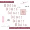 imageGlamnetic Press On Nails  Lilac Gray  Opaque Pale Light Lilac Gray Short Squoval False Nails Reusable Stick On Fake Nails with Glue  Salon Quality  15 Sizes  30 Nail KitPure Intentions