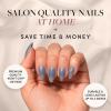 imageGlamnetic Press On Nails  Lilac Gray  Opaque Pale Light Lilac Gray Short Squoval False Nails Reusable Stick On Fake Nails with Glue  Salon Quality  15 Sizes  30 Nail KitBaby Blues