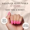 imageGlamnetic Press On Nails  Lilac Gray  Opaque Pale Light Lilac Gray Short Squoval False Nails Reusable Stick On Fake Nails with Glue  Salon Quality  15 Sizes  30 Nail Kit9Hot Pink