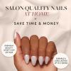 imageGlamnetic Press On Nails  Lilac Gray  Opaque Pale Light Lilac Gray Short Squoval False Nails Reusable Stick On Fake Nails with Glue  Salon Quality  15 Sizes  30 Nail Kit3Hailey