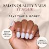 imageGlamnetic Press On Nails  Lilac Gray  Opaque Pale Light Lilac Gray Short Squoval False Nails Reusable Stick On Fake Nails with Glue  Salon Quality  15 Sizes  30 Nail KitLilac Gray