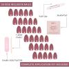 imageGlamnetic Press On Nails  Lilac Gray  Opaque Pale Light Lilac Gray Short Squoval False Nails Reusable Stick On Fake Nails with Glue  Salon Quality  15 Sizes  30 Nail Kit4Fall Mauve