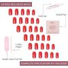 imageGlamnetic Press On Nails  Lilac Gray  Opaque Pale Light Lilac Gray Short Squoval False Nails Reusable Stick On Fake Nails with Glue  Salon Quality  15 Sizes  30 Nail KitCherry Glaze
