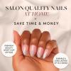 imageGlamnetic Press On Nails  Lilac Gray  Opaque Pale Light Lilac Gray Short Squoval False Nails Reusable Stick On Fake Nails with Glue  Salon Quality  15 Sizes  30 Nail KitWinter Storm