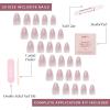imageGlamnetic Press On Nails  Lilac Gray  Opaque Pale Light Lilac Gray Short Squoval False Nails Reusable Stick On Fake Nails with Glue  Salon Quality  15 Sizes  30 Nail KitSelenite