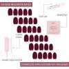 imageGlamnetic Press On Nails  Lilac Gray  Opaque Pale Light Lilac Gray Short Squoval False Nails Reusable Stick On Fake Nails with Glue  Salon Quality  15 Sizes  30 Nail KitBerry Maroon