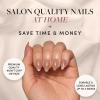 imageGlamnetic Press On Nails  Lilac Gray  Opaque Pale Light Lilac Gray Short Squoval False Nails Reusable Stick On Fake Nails with Glue  Salon Quality  15 Sizes  30 Nail KitHoney Bun