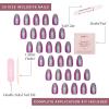 imageGlamnetic Press On Nails  Lilac Gray  Opaque Pale Light Lilac Gray Short Squoval False Nails Reusable Stick On Fake Nails with Glue  Salon Quality  15 Sizes  30 Nail Kit6Berry Fizz