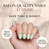 imageGlamnetic Press On Nails  Lilac Gray  Opaque Pale Light Lilac Gray Short Squoval False Nails Reusable Stick On Fake Nails with Glue  Salon Quality  15 Sizes  30 Nail KitMint Green