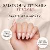 imageGlamnetic Press On Nails  Lilac Gray  Opaque Pale Light Lilac Gray Short Squoval False Nails Reusable Stick On Fake Nails with Glue  Salon Quality  15 Sizes  30 Nail KitLos Angeles