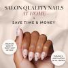 imageGlamnetic Press On Nails  Lilac Gray  Opaque Pale Light Lilac Gray Short Squoval False Nails Reusable Stick On Fake Nails with Glue  Salon Quality  15 Sizes  30 Nail KitNorth Star