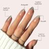 imageGlamnetic Press On Nails  Lilac Gray  Opaque Pale Light Lilac Gray Short Squoval False Nails Reusable Stick On Fake Nails with Glue  Salon Quality  15 Sizes  30 Nail KitPolar Night