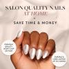imageGlamnetic Press On Nails  Lilac Gray  Opaque Pale Light Lilac Gray Short Squoval False Nails Reusable Stick On Fake Nails with Glue  Salon Quality  15 Sizes  30 Nail KitOslo