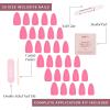 imageGlamnetic Press On Nails  Lime Green  Opaque Bright Neon Green Short Oval Fake Nails Reusable  15 Sizes  30 Nail Kit1Flamingo Pink