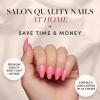 imageGlamnetic Press On Nails  Lime Green  Opaque Bright Neon Green Short Oval Fake Nails Reusable  15 Sizes  30 Nail Kit1Flamingo Pink