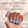 imageGlamnetic Press On Nails  Lime Green  Opaque Bright Neon Green Short Oval Fake Nails Reusable  15 Sizes  30 Nail Kit2Cashmere Blue