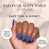 imageGlamnetic Press On Nails  Lime Green  Opaque Bright Neon Green Short Oval Fake Nails Reusable  15 Sizes  30 Nail Kit5Regal Blue
