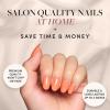 imageGlamnetic Press On Nails  Lime Green  Opaque Bright Neon Green Short Oval Fake Nails Reusable  15 Sizes  30 Nail KitApricot