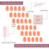 imageGlamnetic Press On Nails  Lime Green  Opaque Bright Neon Green Short Oval Fake Nails Reusable  15 Sizes  30 Nail KitApricot