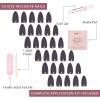imageGlamnetic Press On Nails  Lime Green  Opaque Bright Neon Green Short Oval Fake Nails Reusable  15 Sizes  30 Nail KitAsh Gray