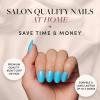 imageGlamnetic Press On Nails  Lime Green  Opaque Bright Neon Green Short Oval Fake Nails Reusable  15 Sizes  30 Nail KitAzure Blue