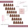 imageGlamnetic Press On Nails  Lime Green  Opaque Bright Neon Green Short Oval Fake Nails Reusable  15 Sizes  30 Nail KitChocolate Brown